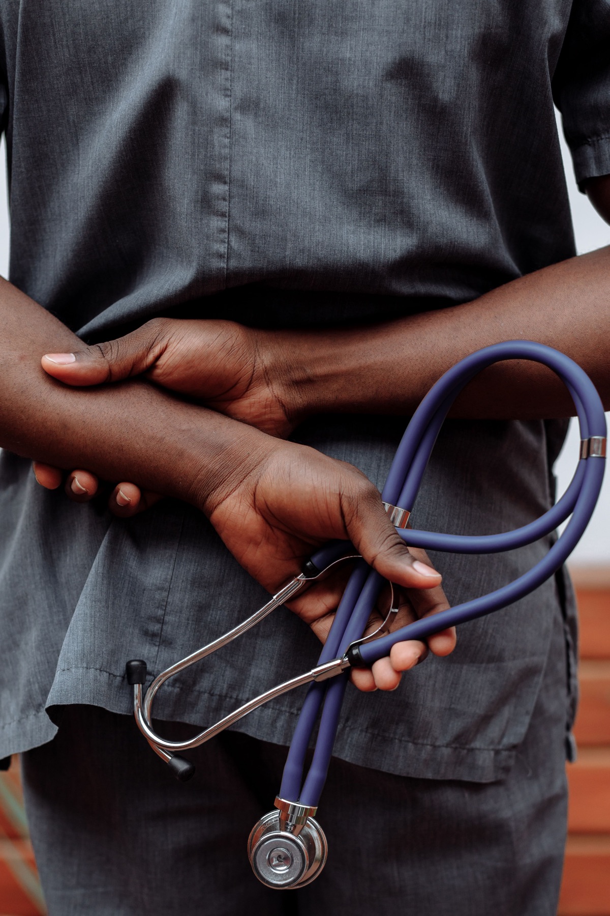 Medical professional holding a stethoscope